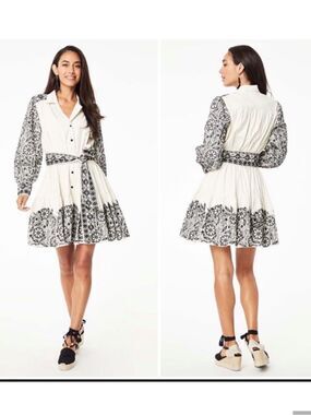 Roller Rabbit Cream Dress with Black Floral Print